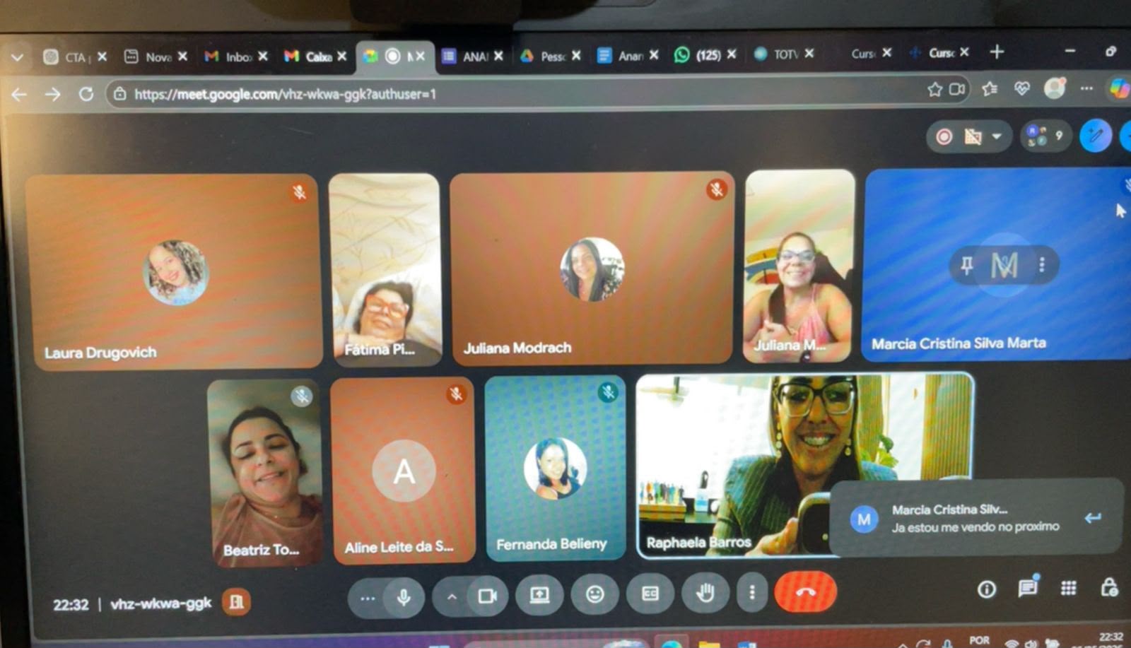 Atendimento em grupo online conduzido por Raphaela