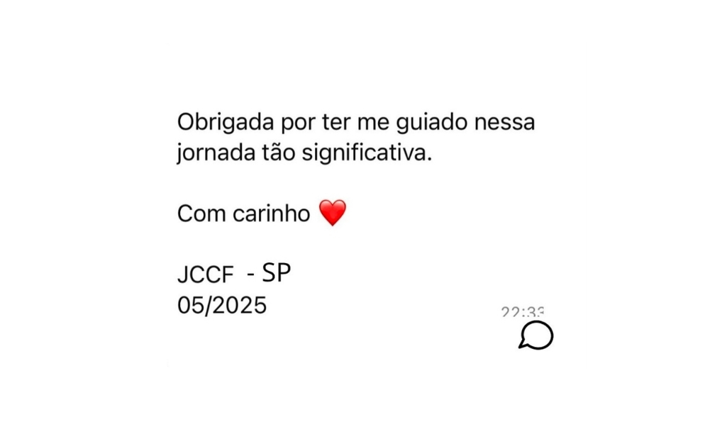Agradecimento de participante JCCF - SP